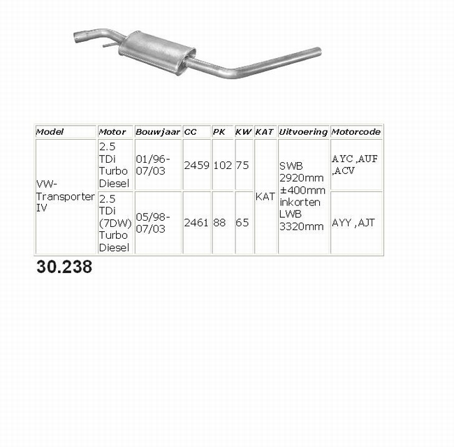 30.238 Middendemper  2.5 TDI