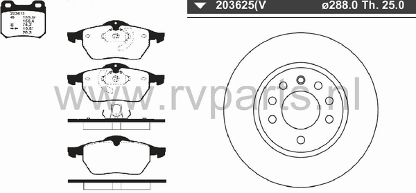 Vooras Opel Vectra 5 gaats 223613+203625