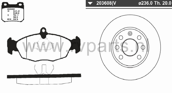 Vooras Corsa B geventileerd        223609+203608