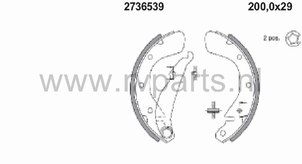 Remschoen set achteras Corsa Tigra  2736539