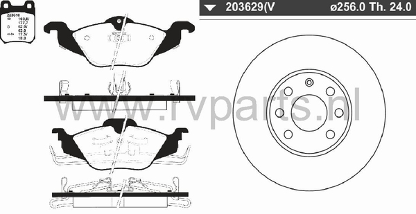 Vooras Astra G (4 wielmoeren) 223618+203629