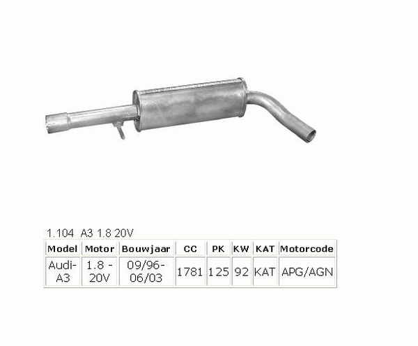 A3 1.8 20V Middendemper