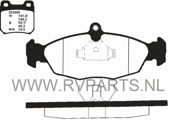 Remblokset vooras Opel Corsa B en Tigra