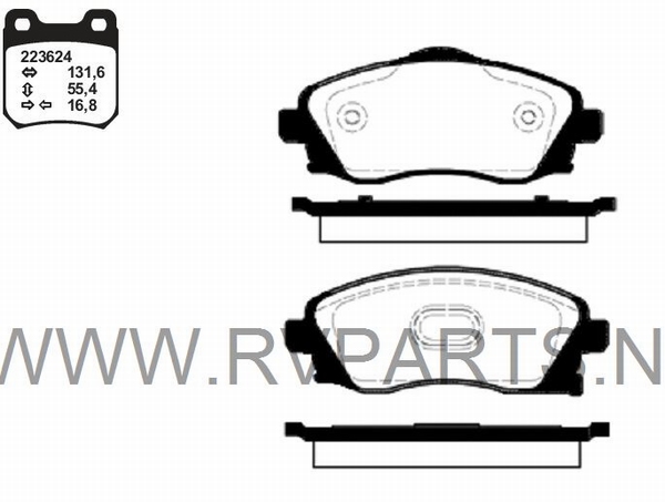 Remblokset vooras Opel Corsa C