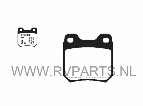 Remblokset ahteras Opel Astra G met 5 wielmoeren