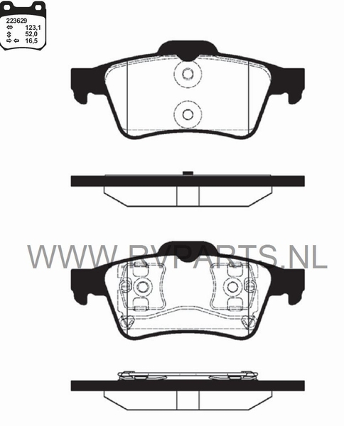 Remblokset achteras Opel Vectra C