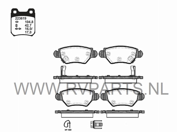 Remblokset achteras Opel Zafira  Bosch systeem