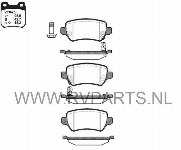 Remblokset achteras Opel Zafira Lucas systeem