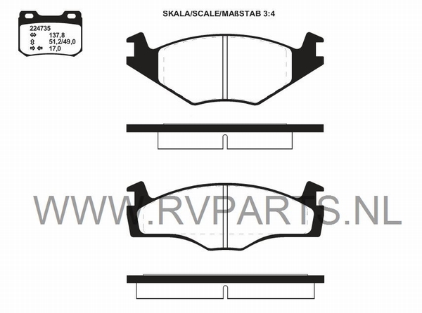 Remblokken vooras VW Polo 6N1 bj'94-99