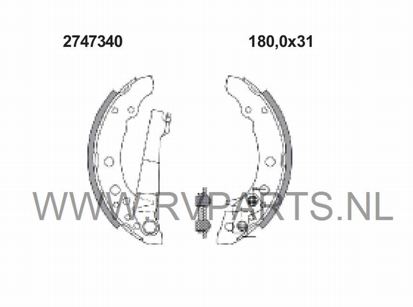 Remschoenset achteras VW Polo 6N1 bj'94-99