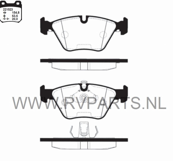 Remblokken vooras 5-Serie E39 vanaf bouwjaar  11-1996