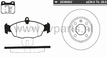 Vooras Corsa B geventileerd        223609+203608 