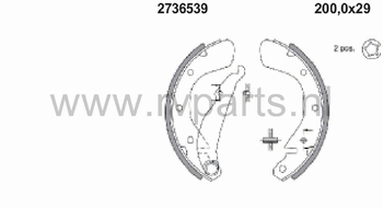 Remschoen set achteras Corsa Tigra  2736539 