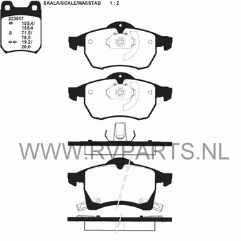 Remblokset Opel Agila vanaf bj'03-2008 