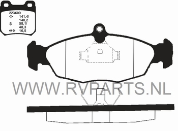 Remblokset vooras Opel Corsa B en Tigra 