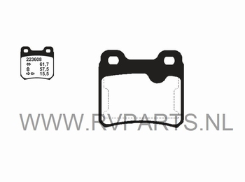 Remblokset achteras Opel Astra F met schijfremmen achter 