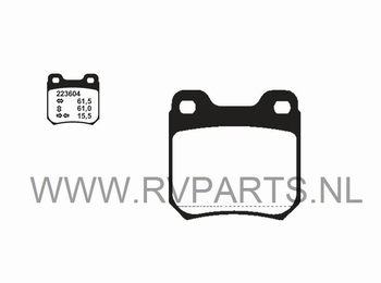 Remblokset ahteras Opel Astra G met 5 wielmoeren 