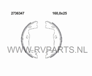 Remschoenset voor handrem Opel Vectra B 