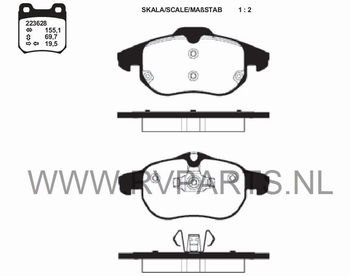 Remblokset vooras Opel Vectra C 