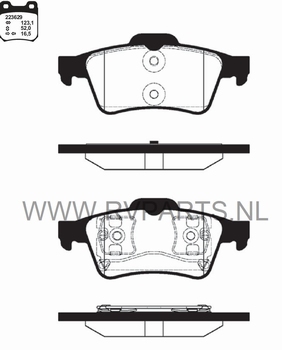 Remblokset achteras Opel Vectra C 