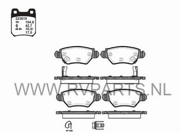 Remblokset achteras Opel Zafira  Bosch systeem 