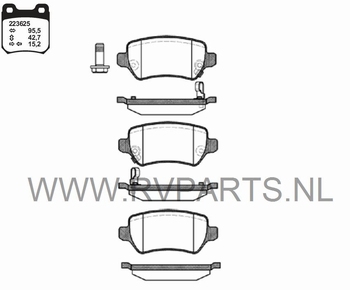 Remblokset achteras Opel Zafira Lucas systeem 