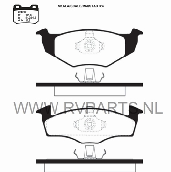 Remblokken vooras VW Lupo tot 60 kw 