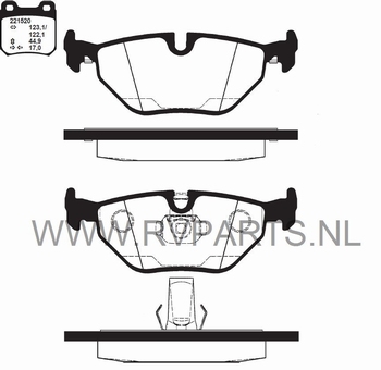 Remblokken achteras  5-Serie E39 vanaf bouwjaar 11-1996 