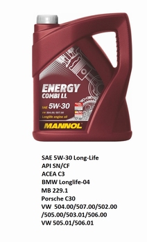 5 Ltr. Long-Life 5W-30 Mannol olie 